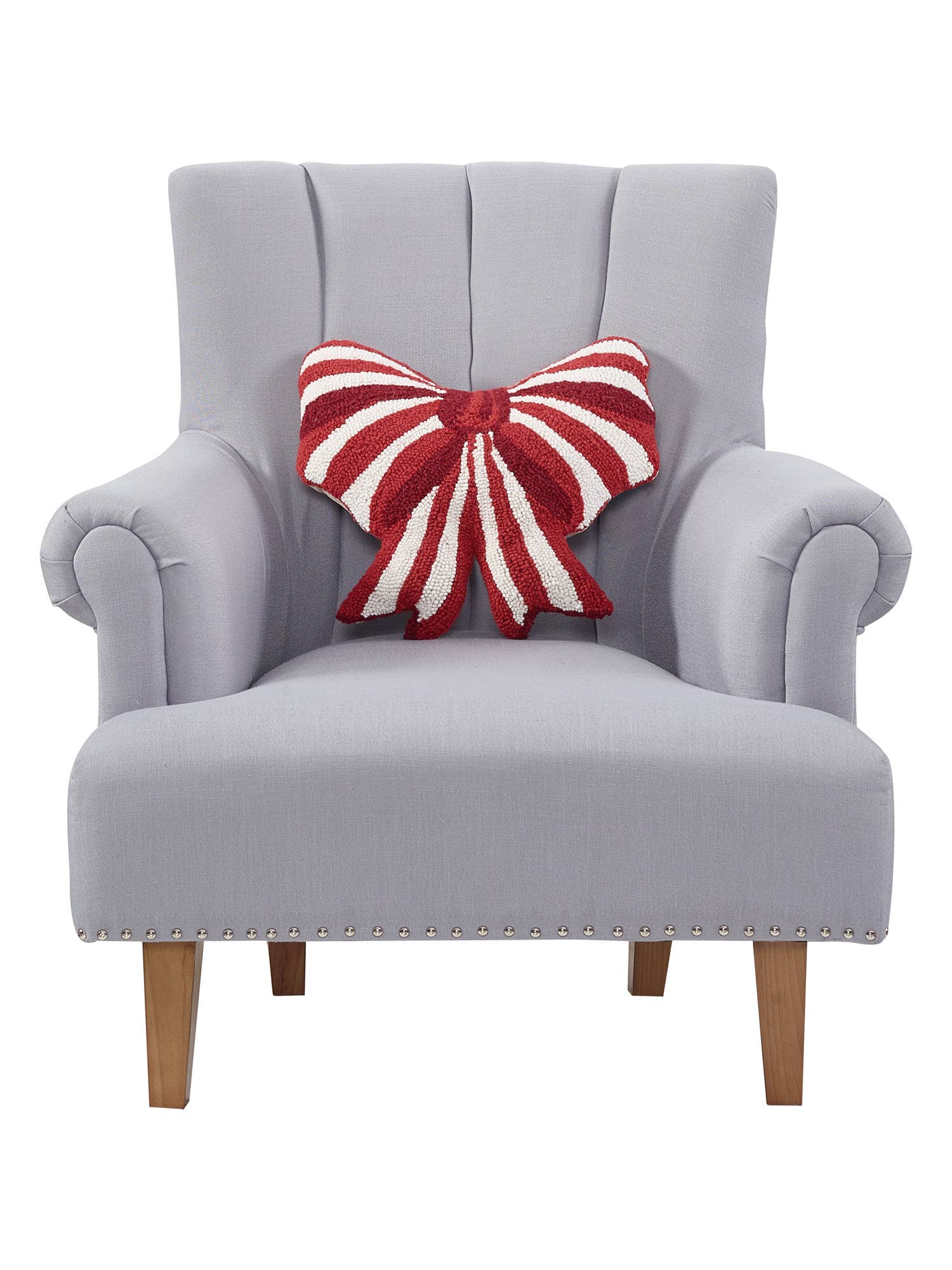 Red & White Bow Hook Pillow