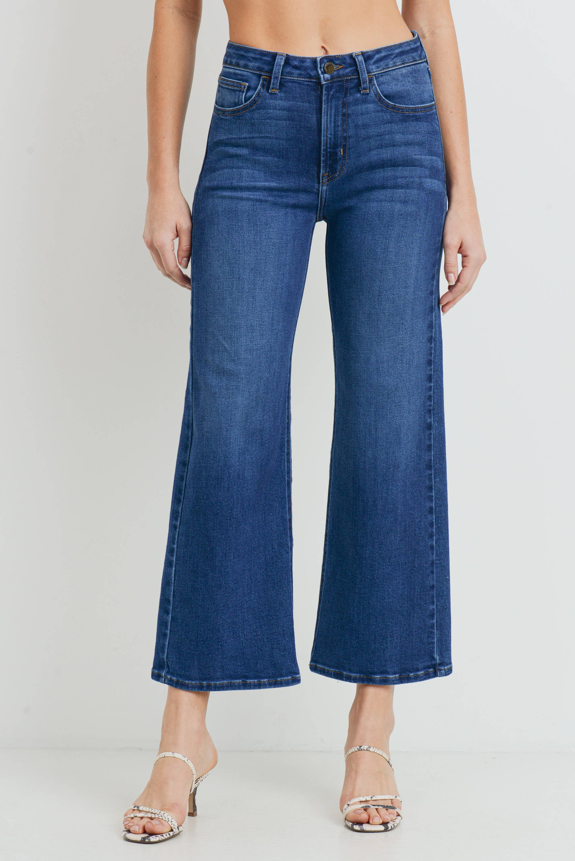 The Slim Wide Leg - Dark Denim