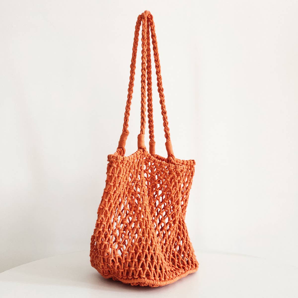 Woven Shoulder Beach Bag - Orange