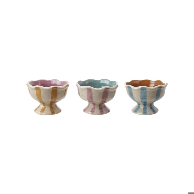 Color Stripe Footed Bowl