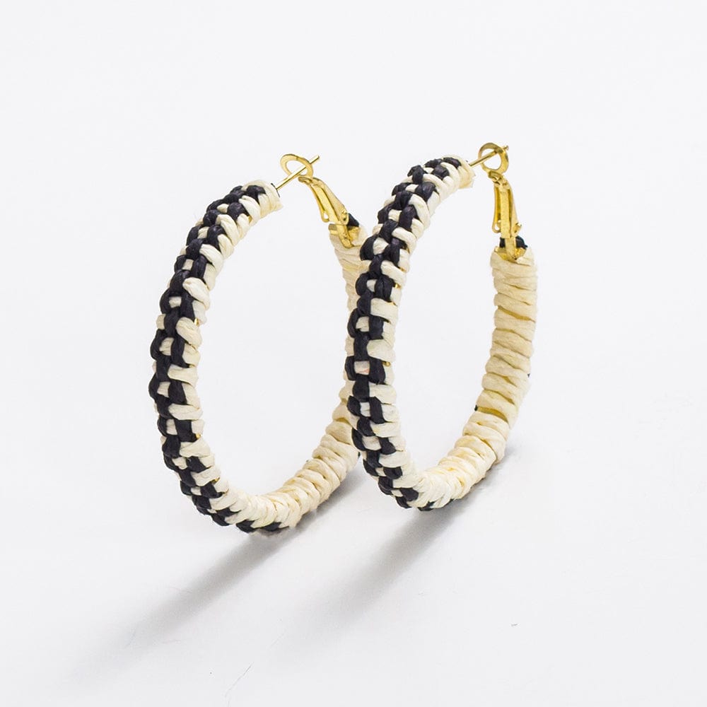 Holly Two Tone Raffia Hoops