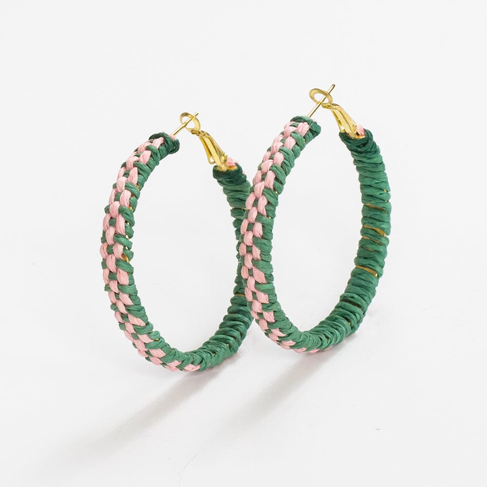 Holly Two Tone Raffia Hoops