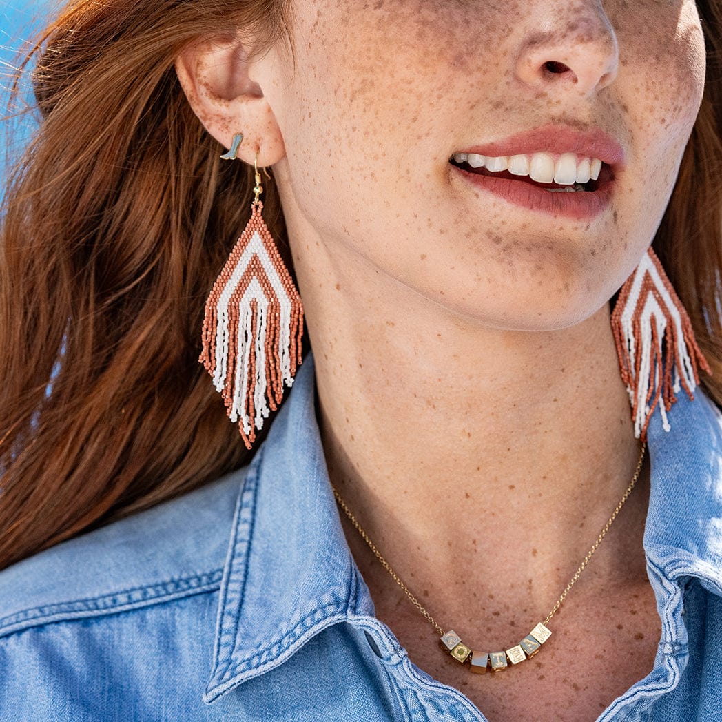 Haley Stacked Triangle Fringe Earrings