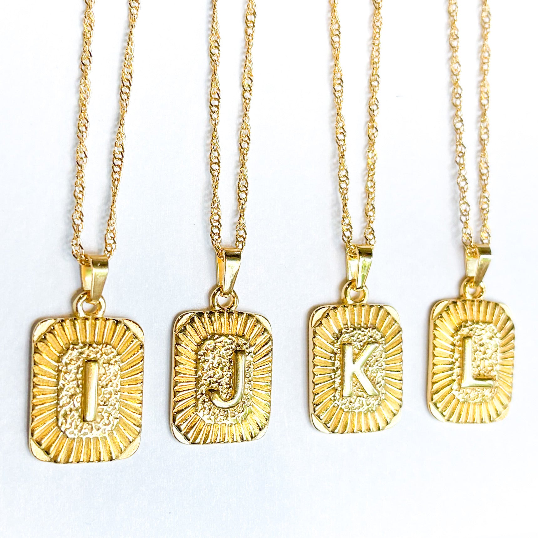 Light Gold Initial Necklaces