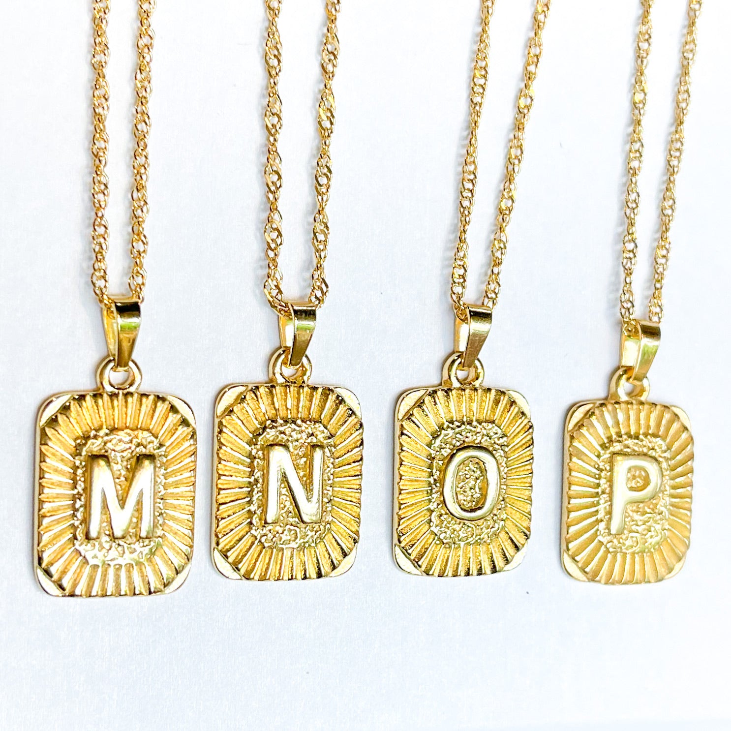 Light Gold Initial Necklaces
