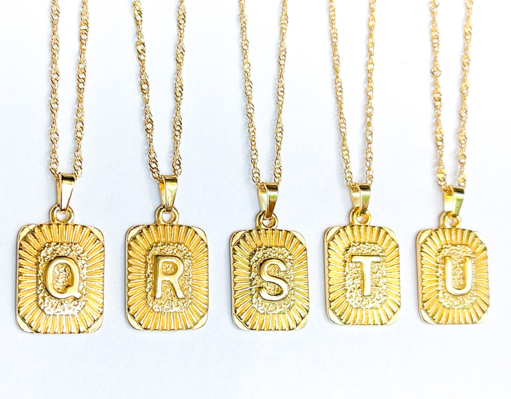 Light Gold Initial Necklaces