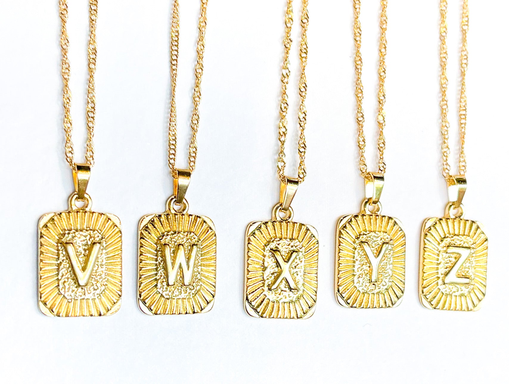 Light Gold Initial Necklaces