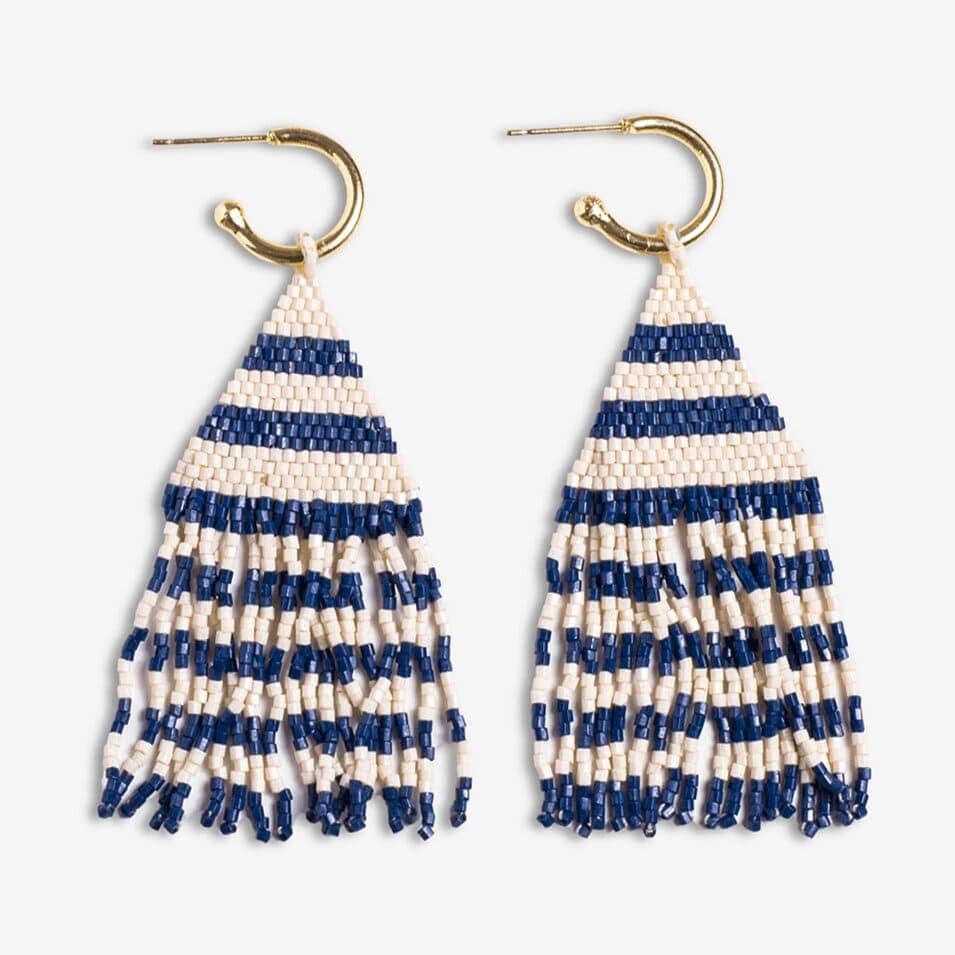James Mini Hoop Fringe Earrings
