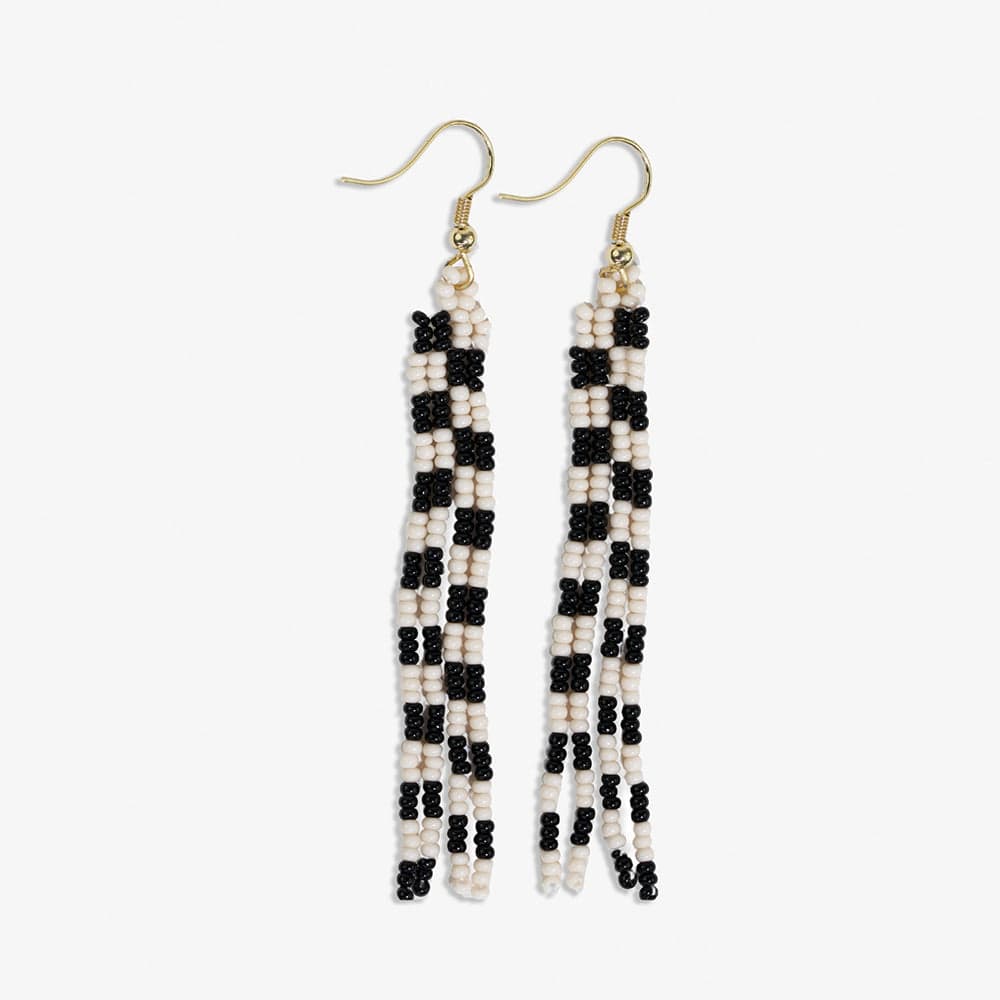 June Petite Pattern Fringe Earrings