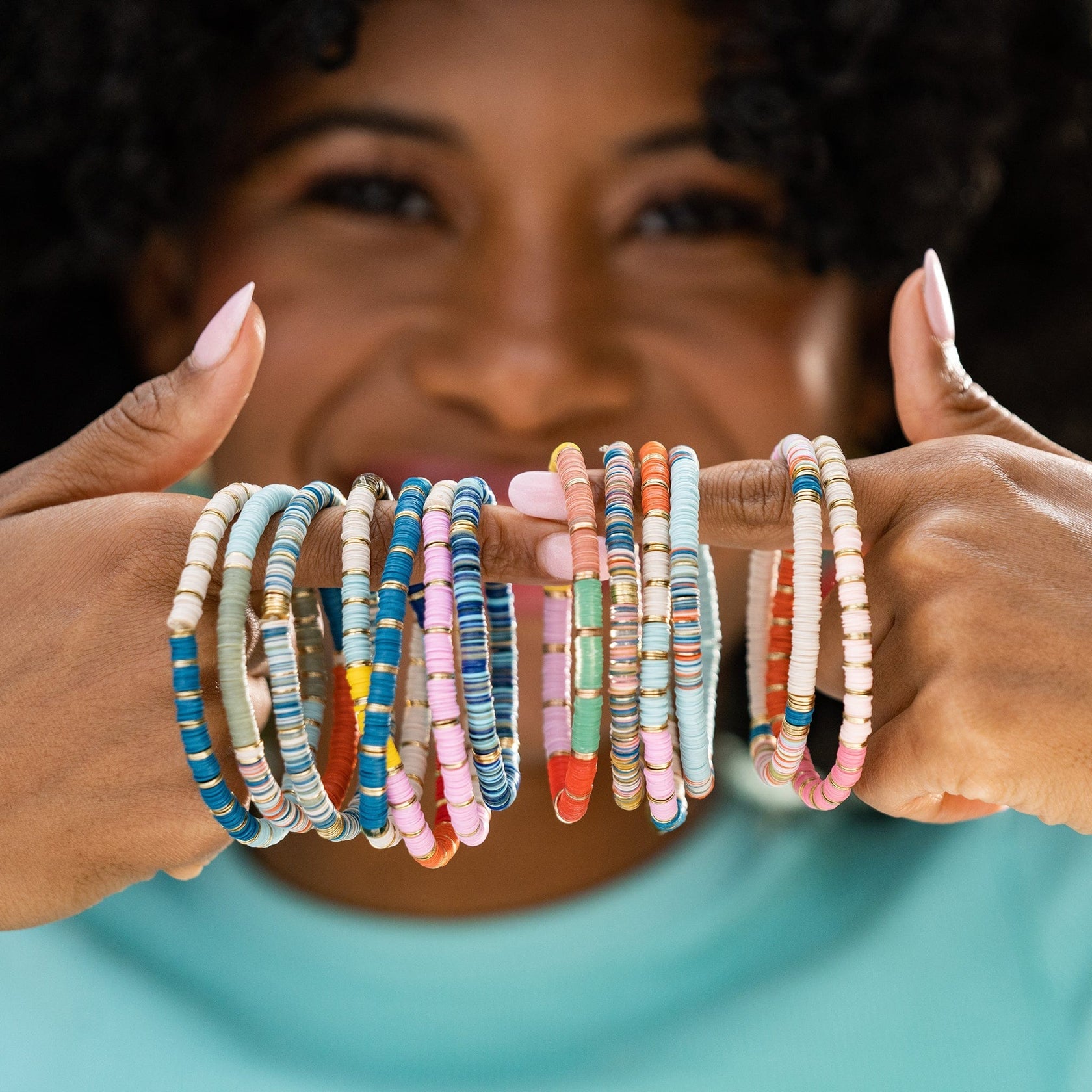 Grace Half and Half Block Stretch Bracelet