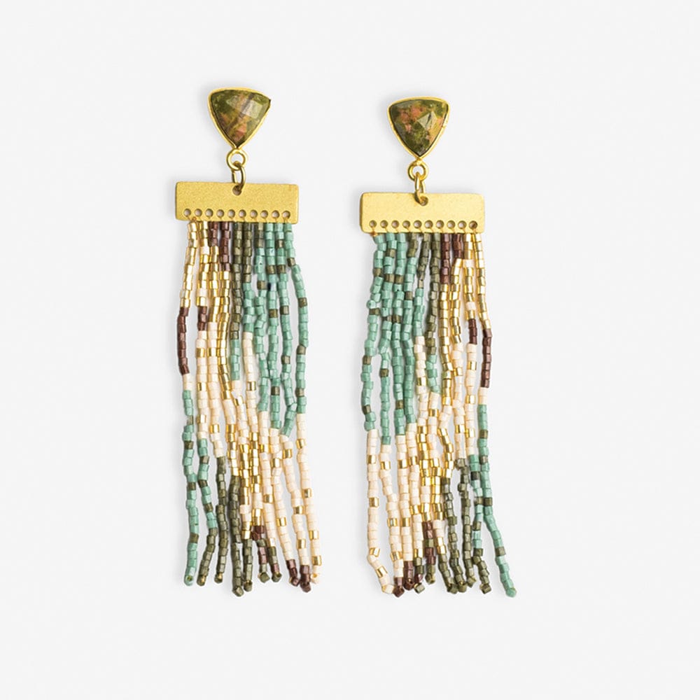 Lilah Semi Precious Stone Fringe Earrings