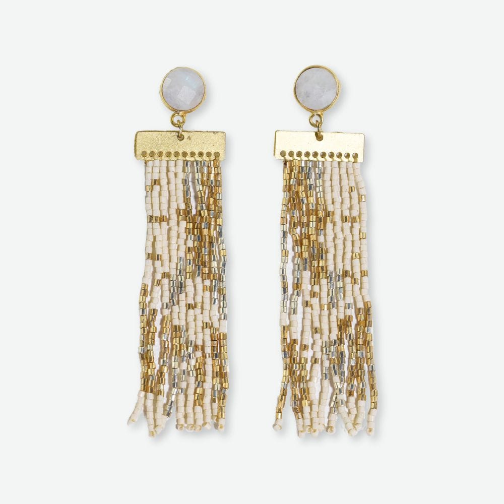 Lilah Semi Precious Stone Fringe Earrings