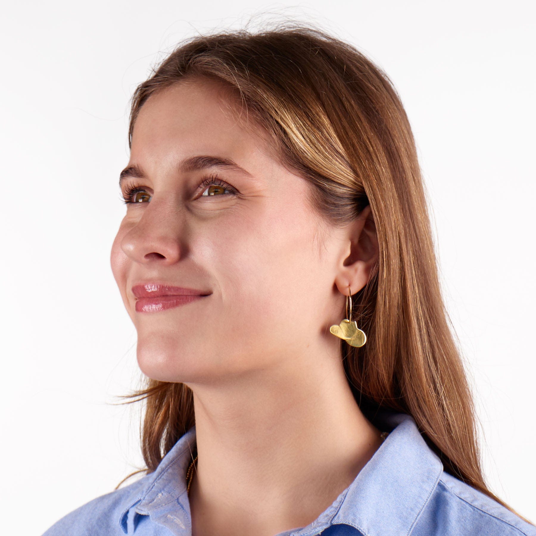 Loretta Western Boot + Hat Brass Hoop Earrings
