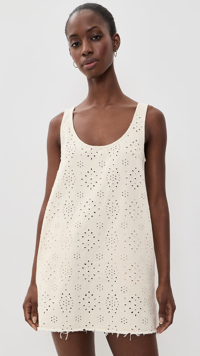 Abrea Broderie Denim Dress