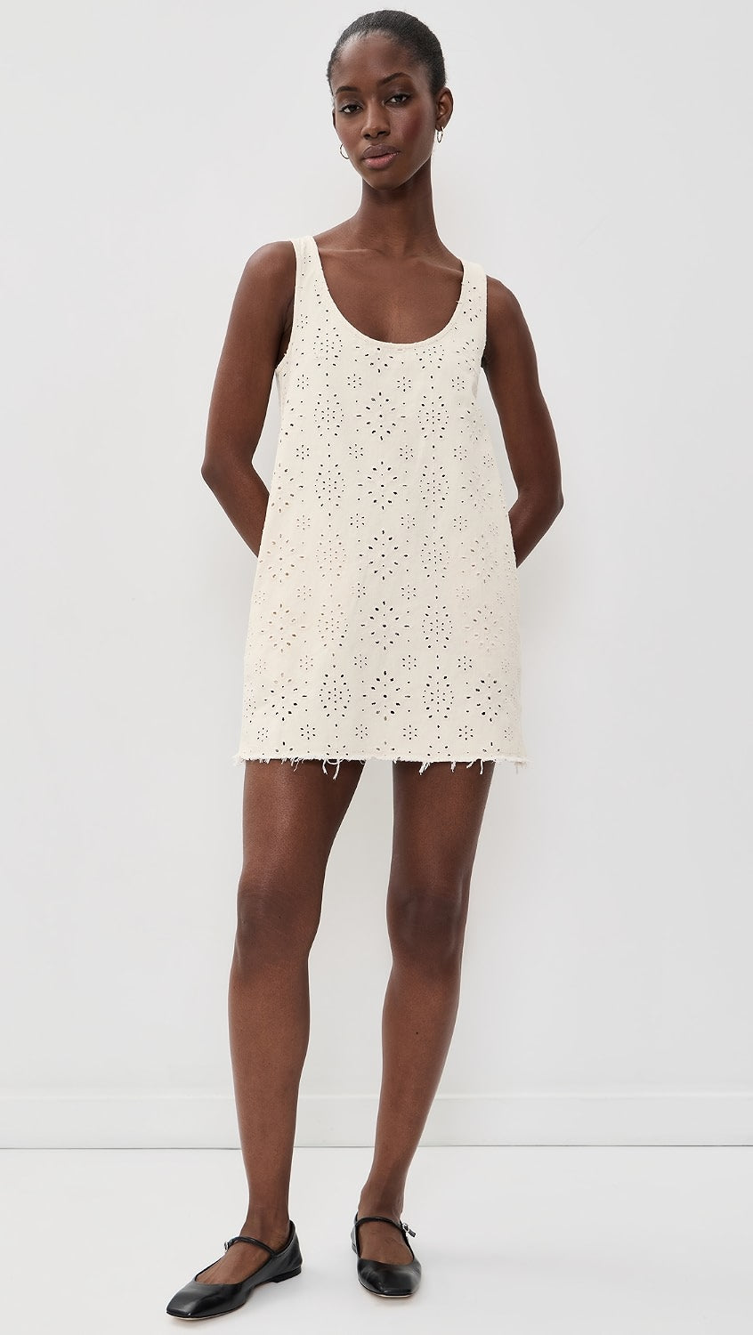 Abrea Broderie Denim Dress