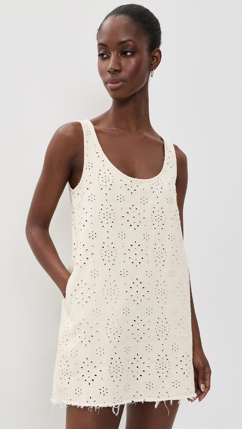 Abrea Broderie Denim Dress