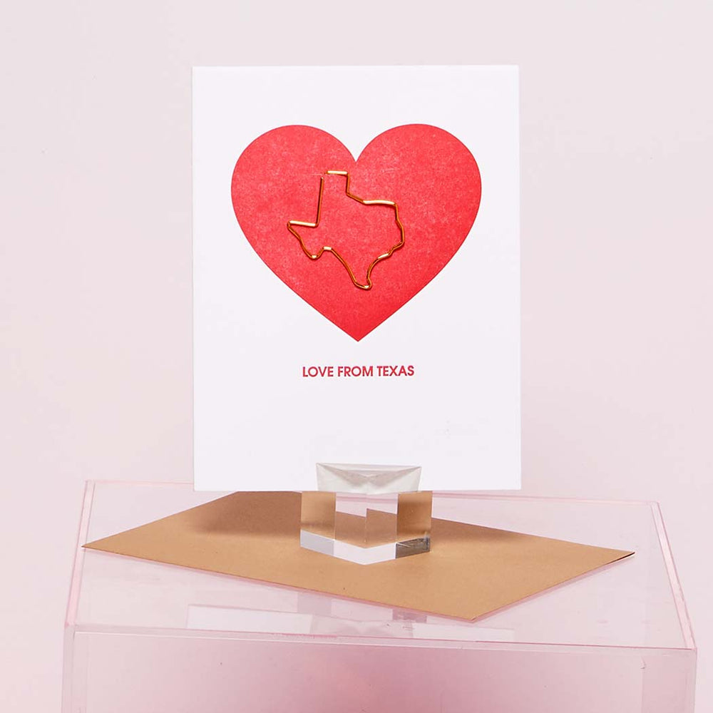 Love From Texas Paper Clip Card