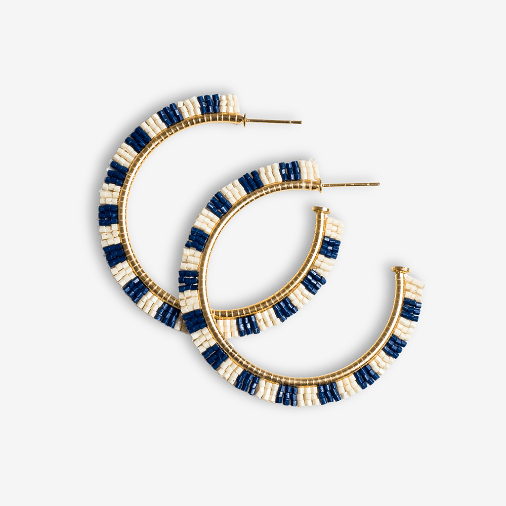 Nora Striped Hoop Earrings