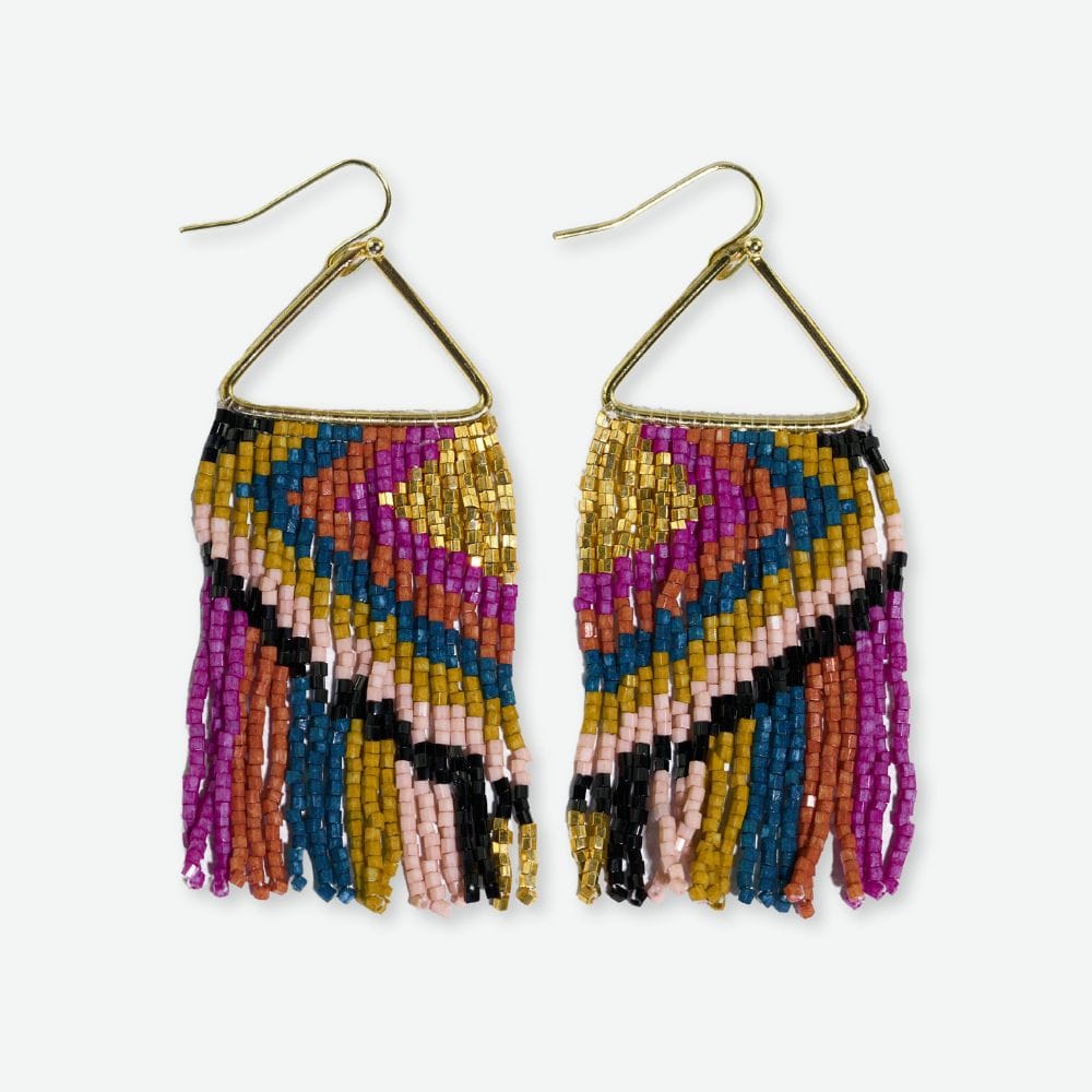 Paige Ascending Beaded Fringe Earrings