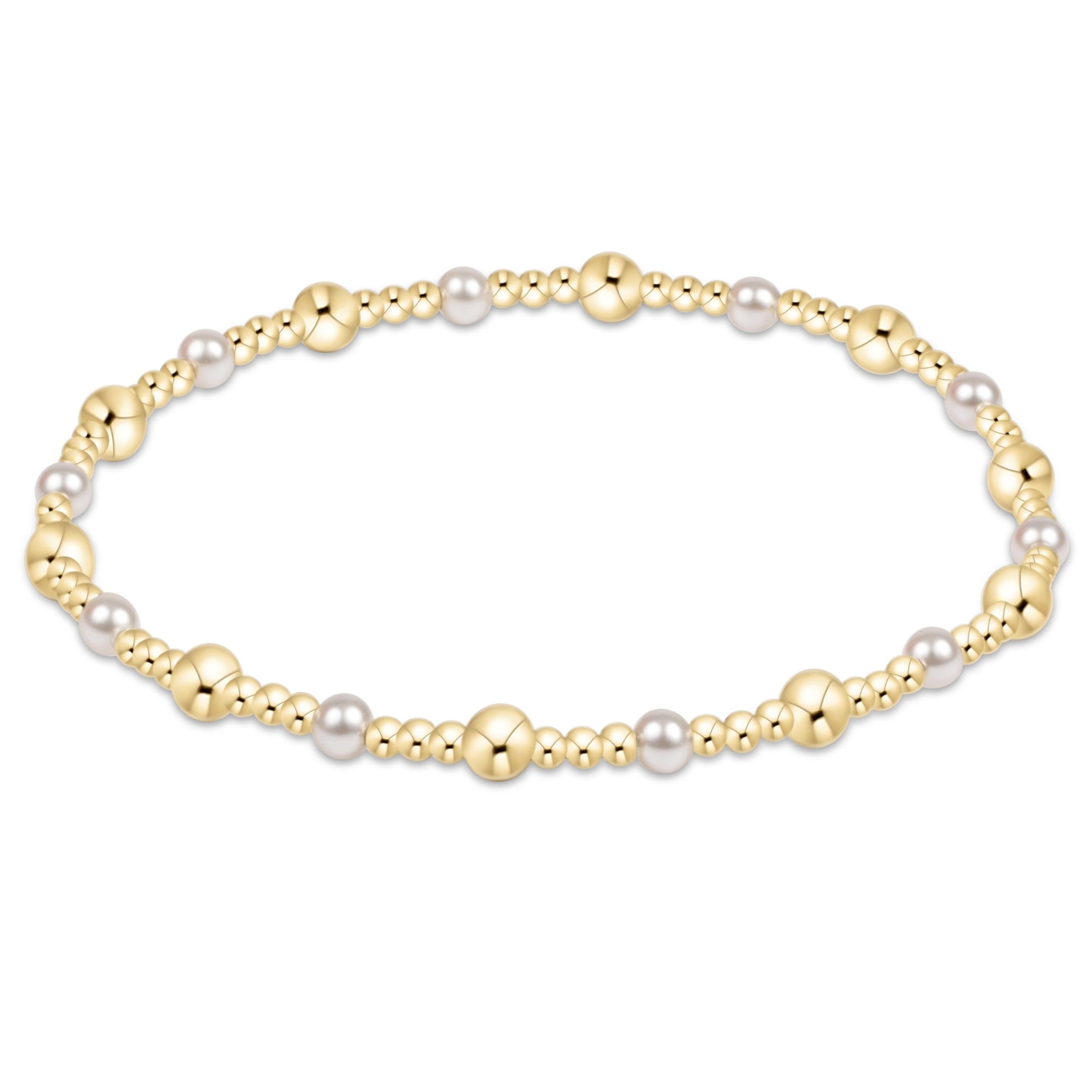 Classic Gold Sincerity Pearl Bead Bracelet