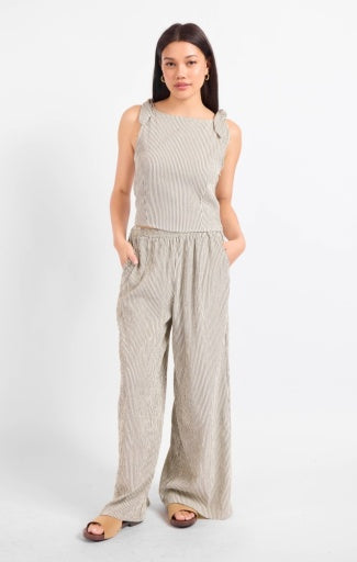 See Me Stripe Pleated Top