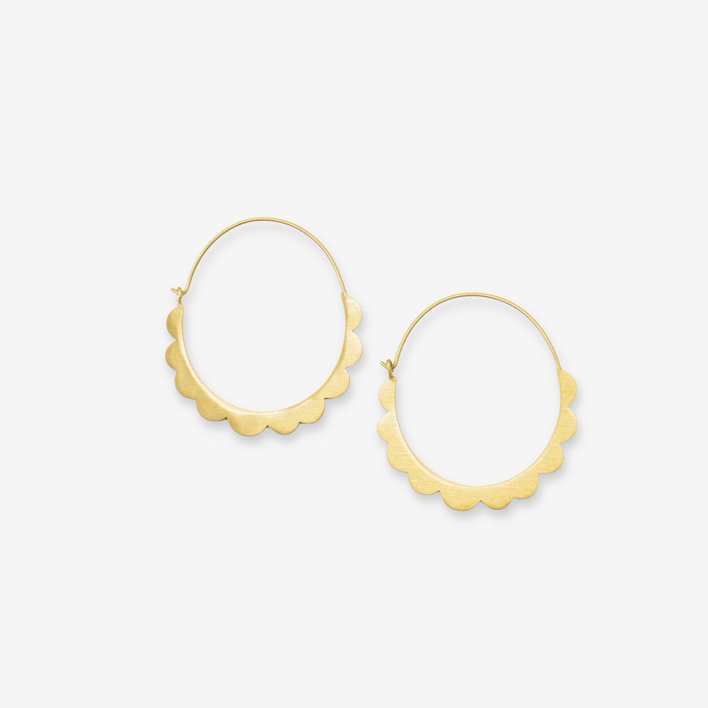 Stephanie Scallop Wrapped Hoop Earrings
