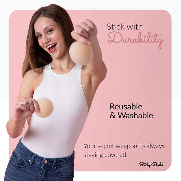 Non-Adhesive Sticky Boobs - Tan