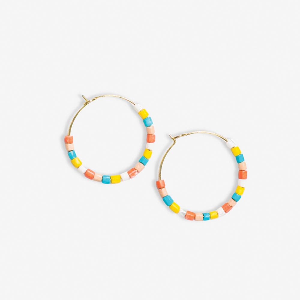 Victoria Mixed Beaded Hoop Earrings