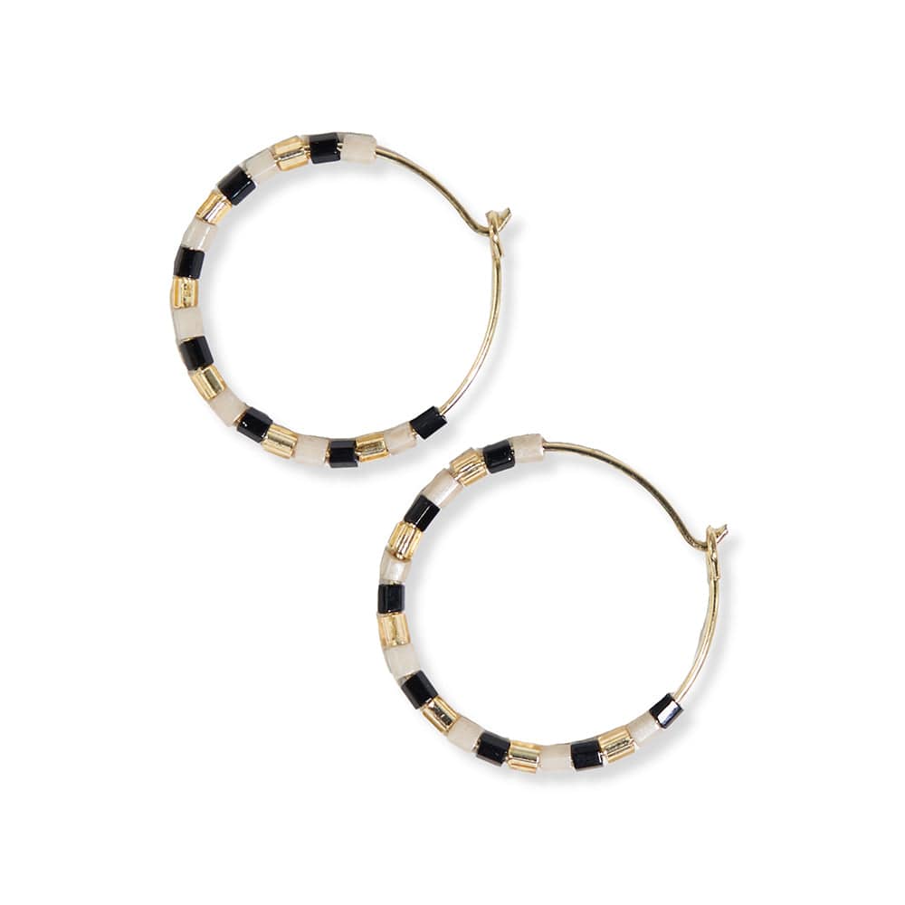 Victoria Mixed Beaded Hoop Earrings