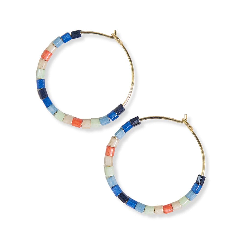 Victoria Mixed Beaded Hoop Earrings