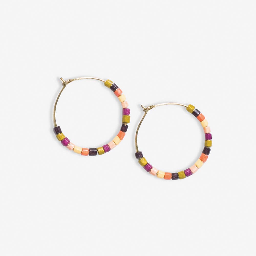 Victoria Mixed Beaded Hoop Earrings