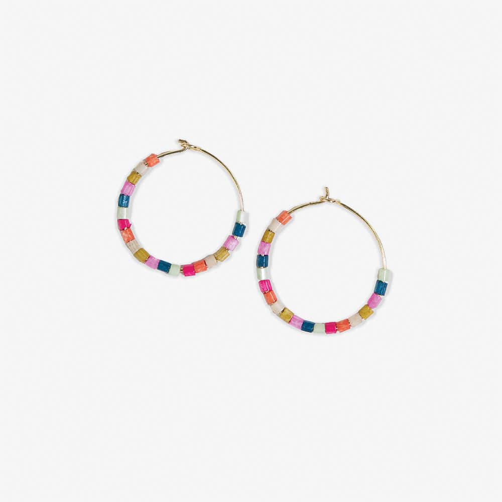 Victoria Mixed Beaded Hoop Earrings