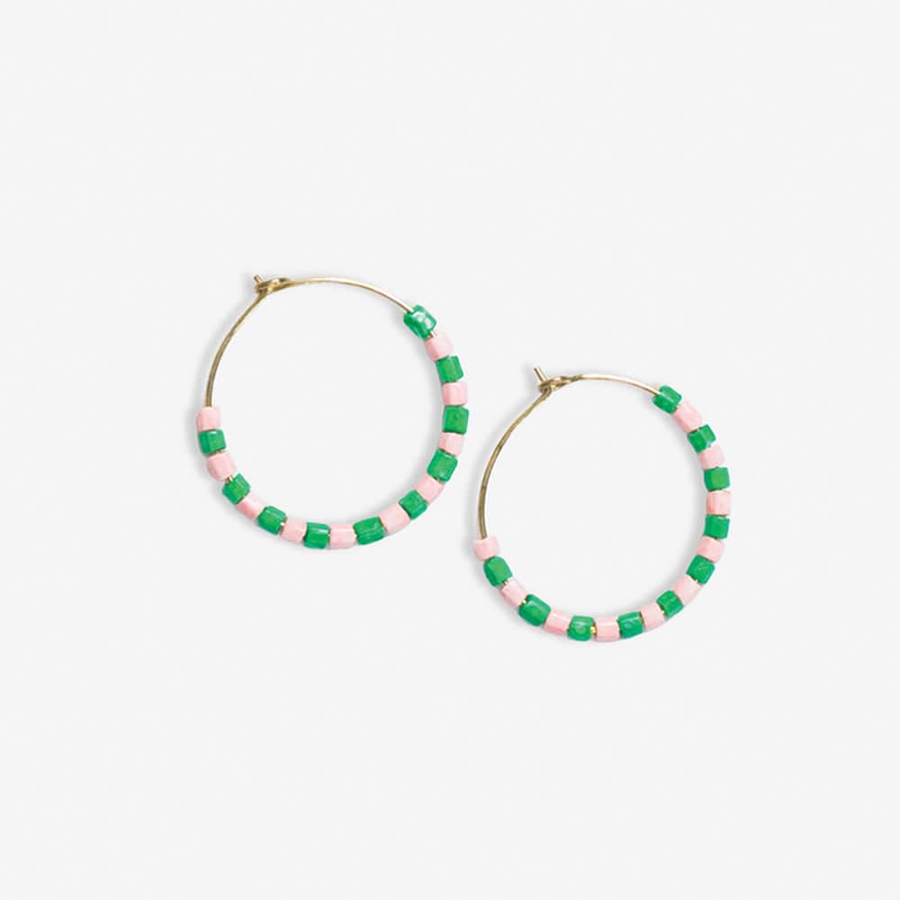 Victoria Mixed Beaded Hoop Earrings