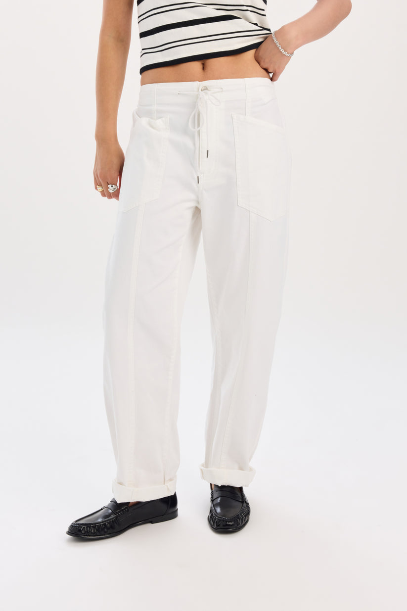 Villa Drawstring Barrel Leg Pant - Lamb