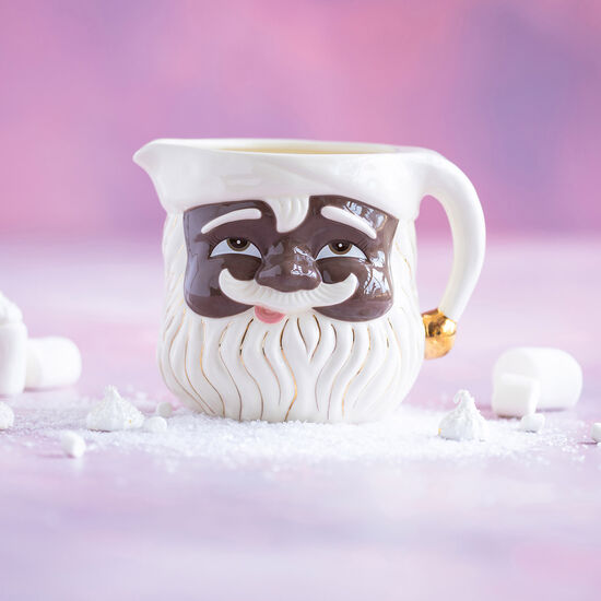 Papa Noel Santa Pitcher Glitterville Black