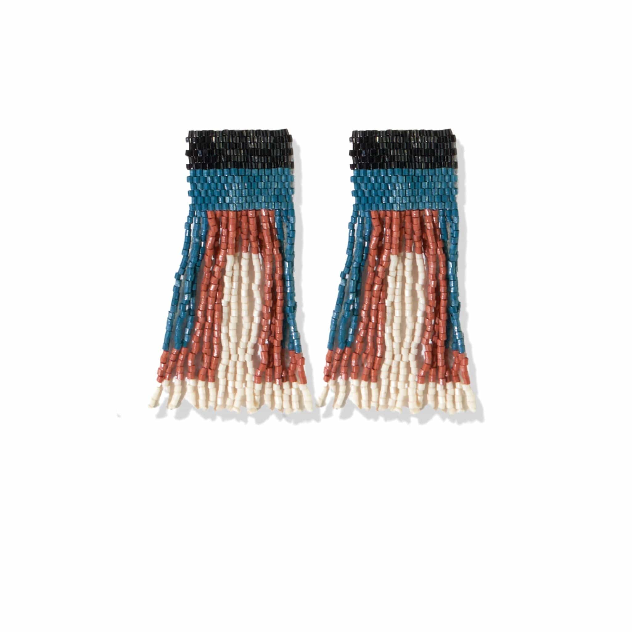 Ava Geo Luxe Fringe Earrings