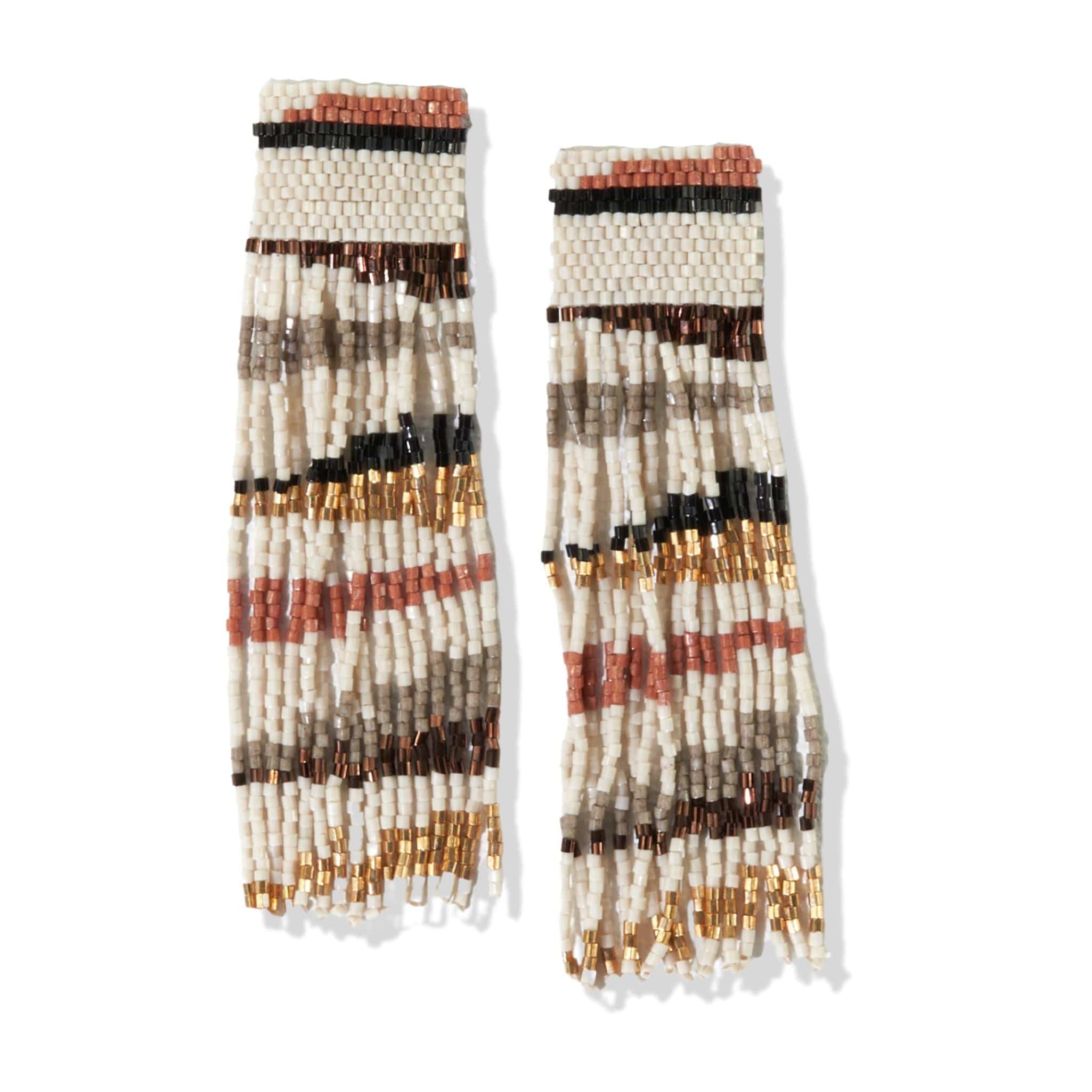 Long Block Luxe Fringe Earrings