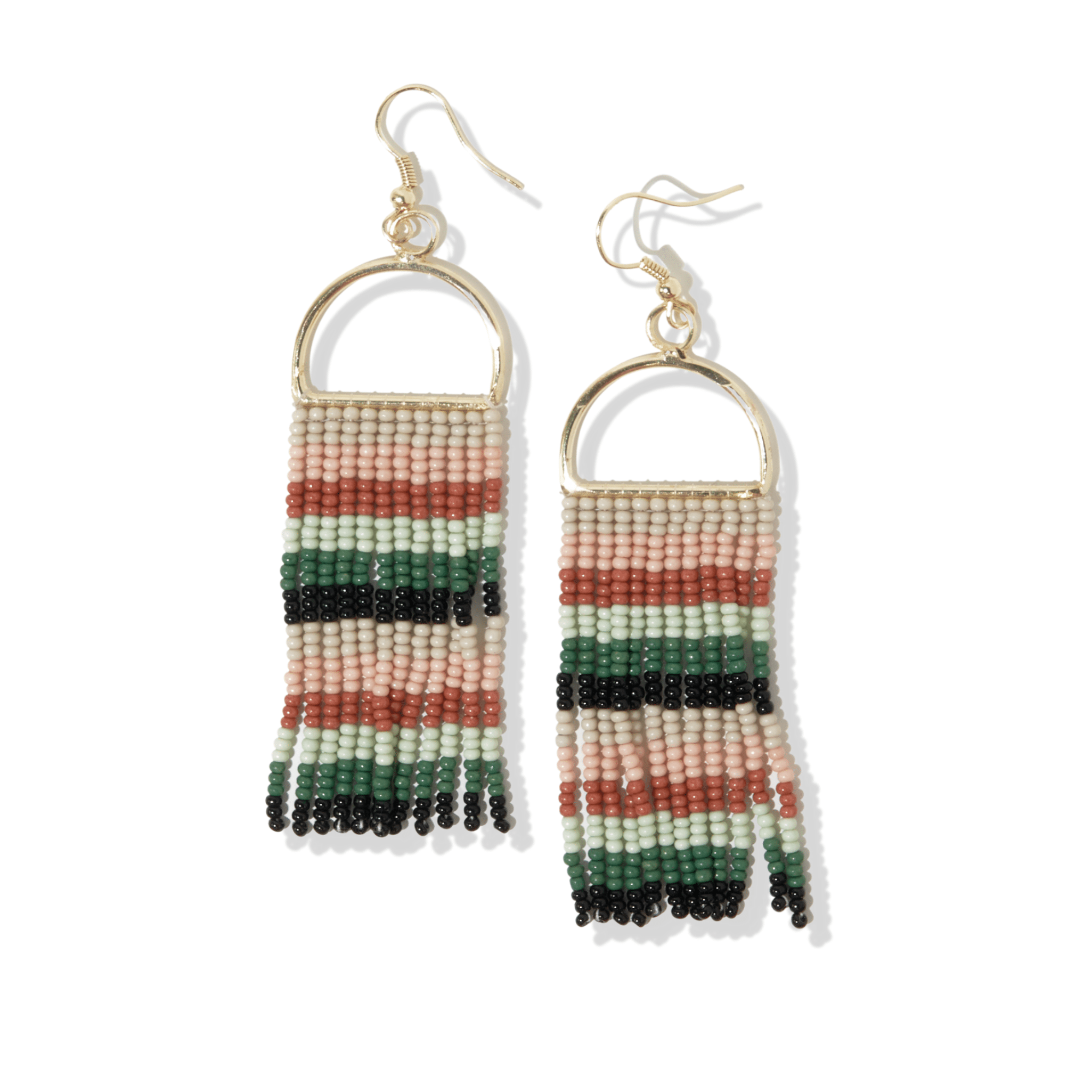 Allison Arch Fringe Beaded Earrings