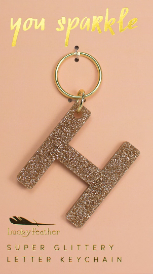 Glitter Initial Keychain
