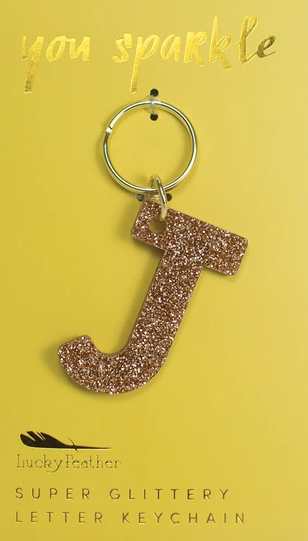 Glitter Initial Keychain