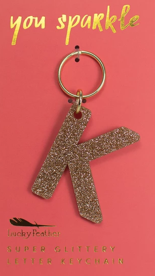 Glitter Initial Keychain