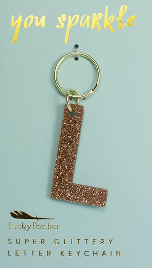 Glitter Initial Keychain