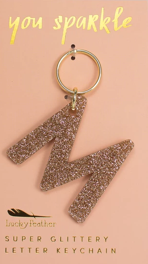 Glitter Initial Keychain