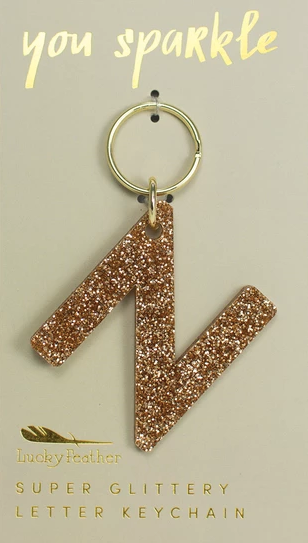 Glitter Initial Keychain