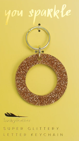 Glitter Initial Keychain