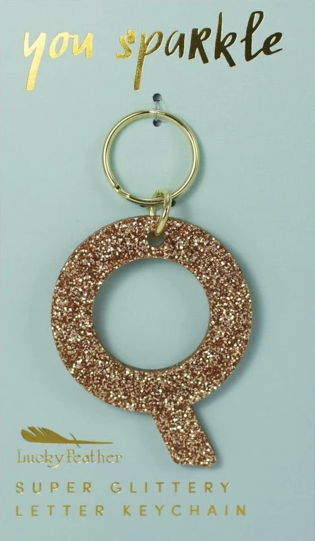 Glitter Initial Keychain