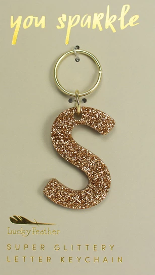 Glitter Initial Keychain