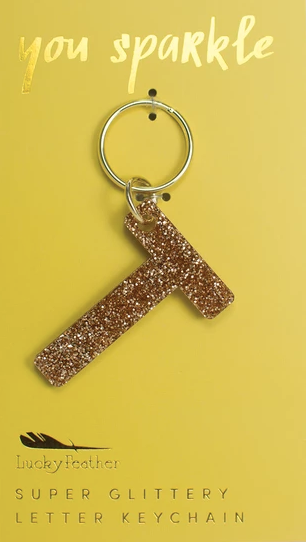 Glitter Initial Keychain