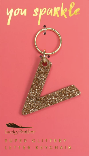 Glitter Initial Keychain