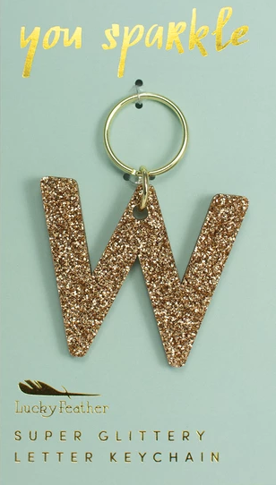 Glitter Initial Keychain